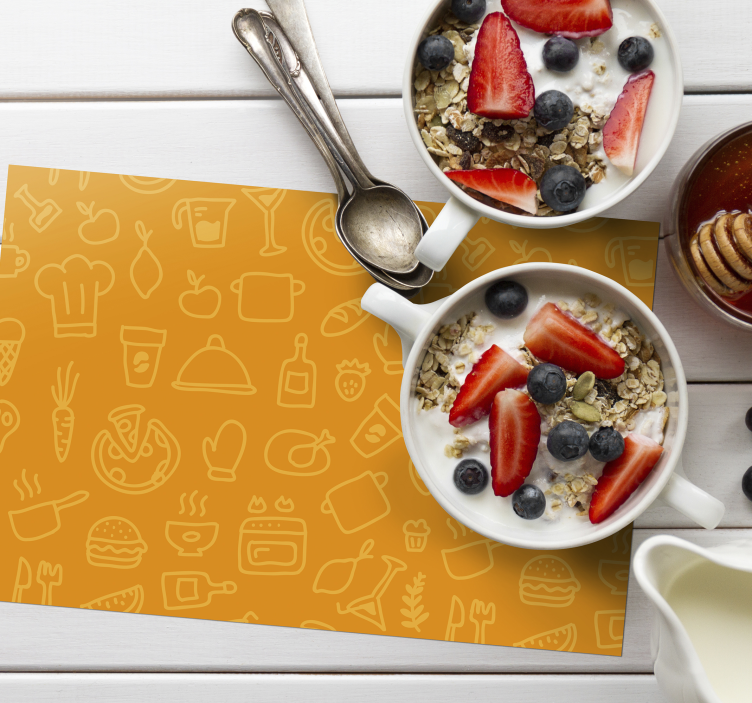 Individual de mesa original alaranjado talheres - TenStickers