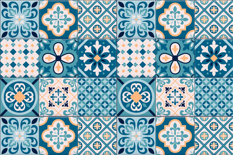 Individuais de mesa originais hidráulica turquesa - TenStickers