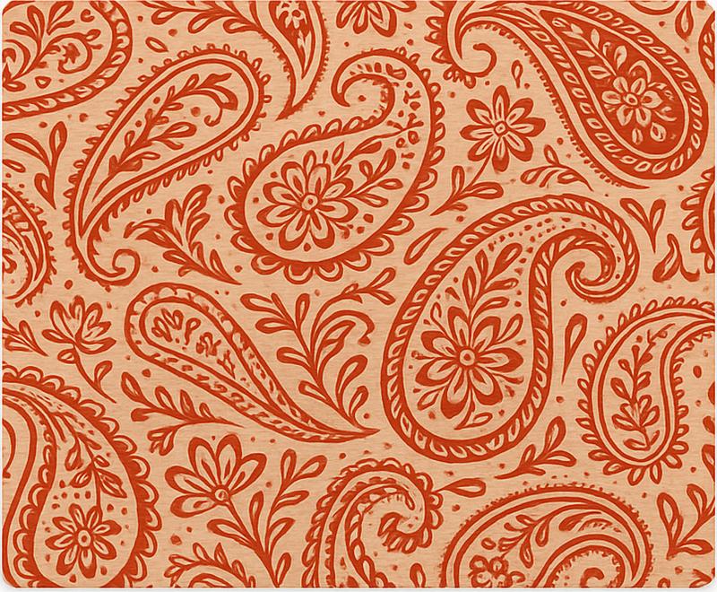 Individuais de mesa originais padrão paisley vermelho quente - TenStickers