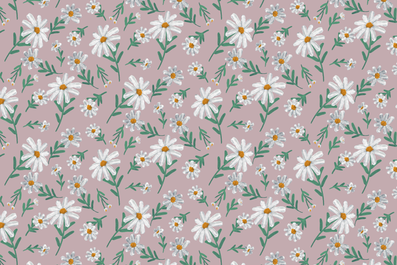 Individuais de mesa florais margarida dos anos 70 rosa - TenStickers