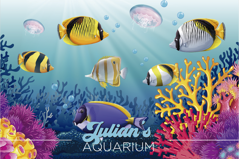 Peixes nadando no fundo do mar individuais de mesa - TenStickers