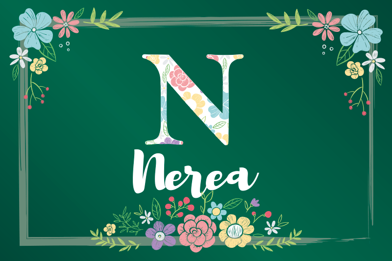 Individuais de mesa com nome design floral inicial - TenStickers