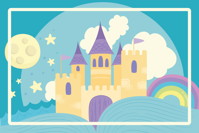 Palácio da princesa para crianças individuais de mesa - TenStickers