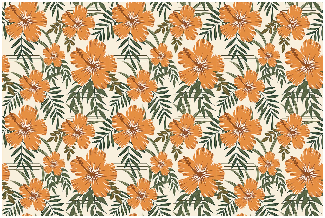 Individuais de mesa originais com estampa floral tropical - TenStickers