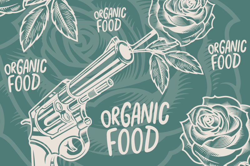 Individuais de mesa originais revolver alimentos orgânicos - TenStickers