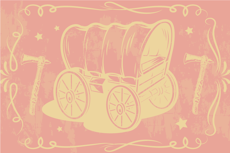 Individuais de mesa originais ilustração de carroça vintage - TenStickers