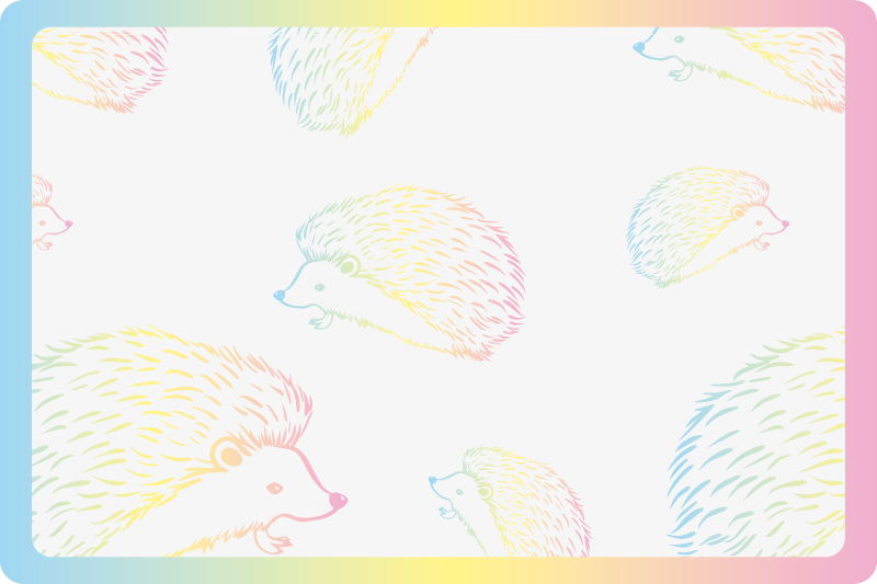 Individuais de mesa infantis com padrão de ouriço colorido - TenStickers