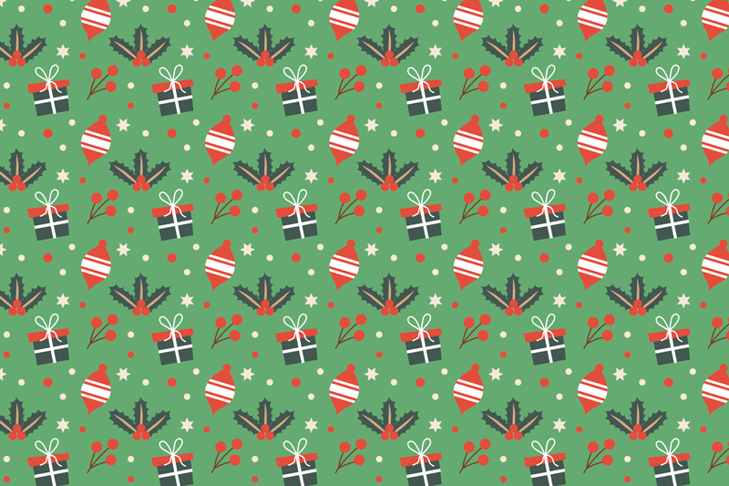 Individuais de mesa de Natal Padrão de doce verde - TenStickers