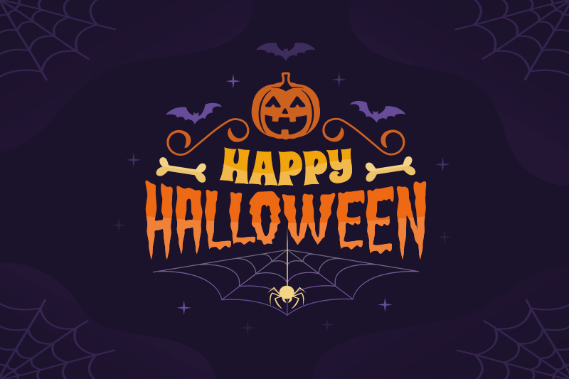 Feliz halloween individual de mesa de texto - TenStickers