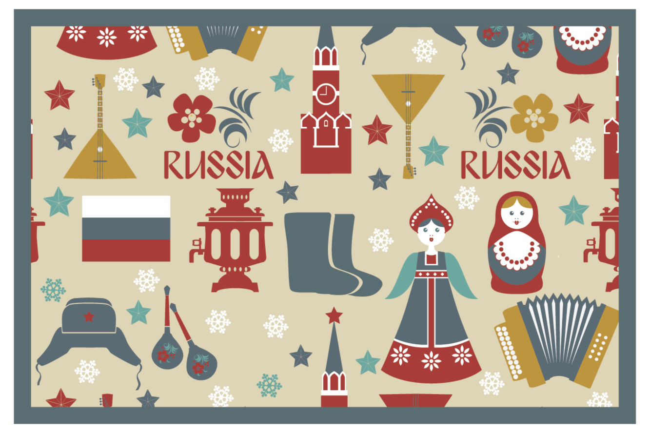 Individuais de mesa originais elementos culturais russos - TenStickers