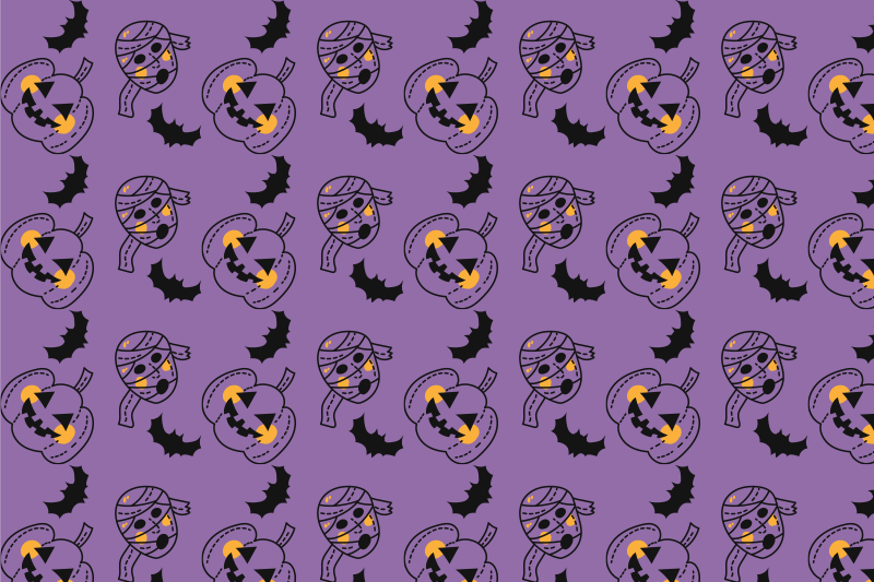 Individual de mesa halloween padrões divertidos de abóbora - TenStickers