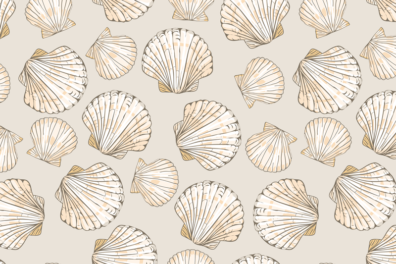Individuais de mesa de texturas padrão de conchas - TenStickers