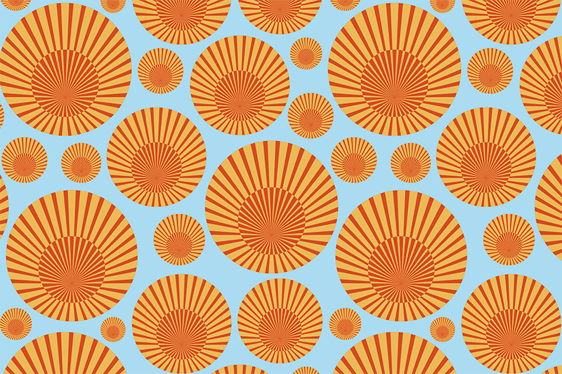 Individuais de mesa originais padrão circular radiante - TenStickers