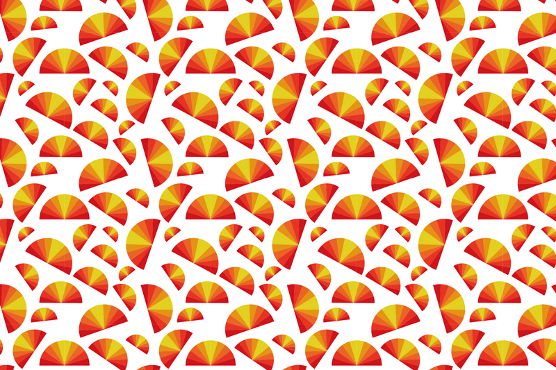 Individuais de mesa originais com padrões de leque coloridos - TenStickers