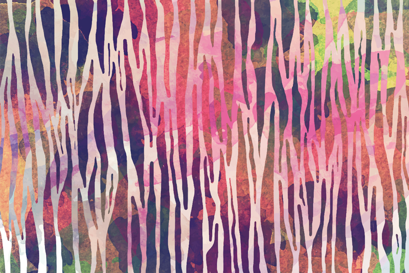 Individual de mesa de zebra do arco-íris - TenStickers