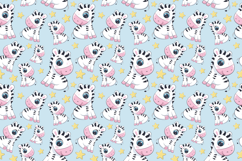 Individuais de mesa infantis com motivo de zebra adorável - TenStickers