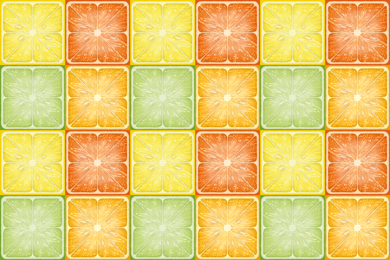 Individuais de mesa originais padrão de fatias de cítricos - TenStickers