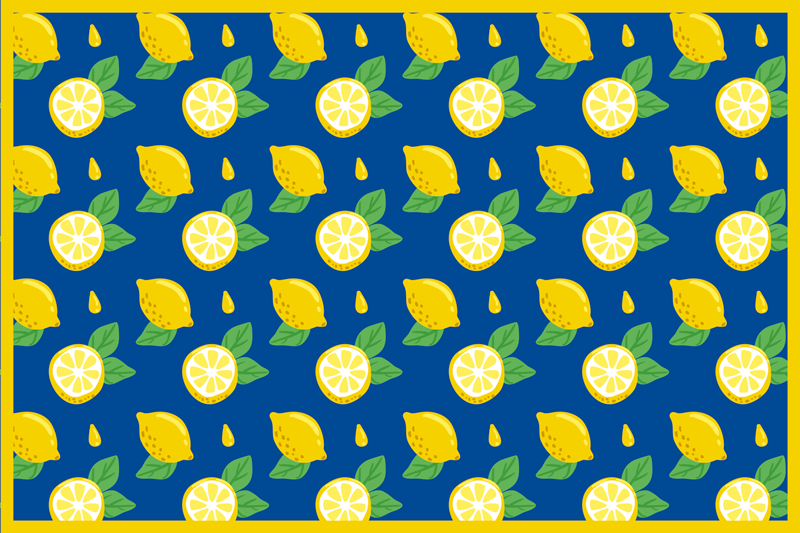 Individuais de mesa originais estampa de limão vibrante - TenStickers