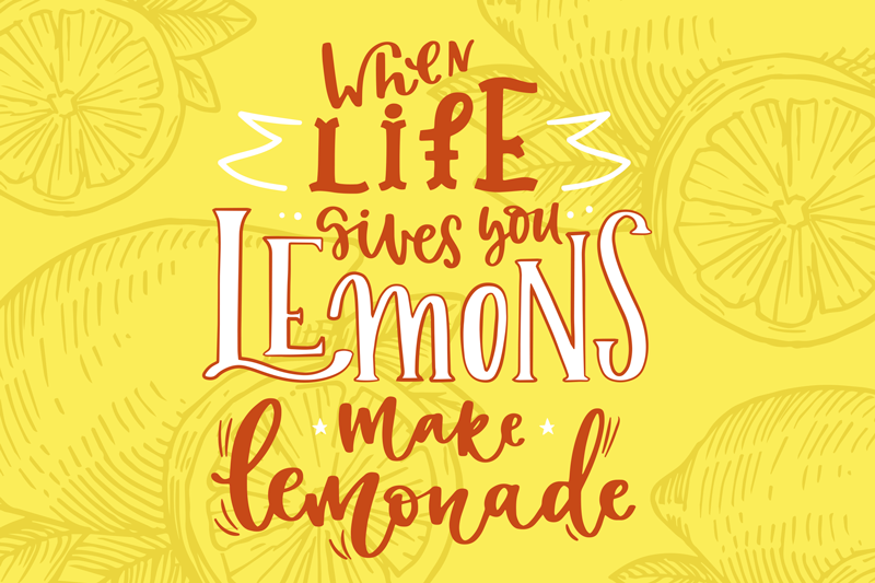 Individuais de mesa com texto frases motivacionais de limão - TenStickers