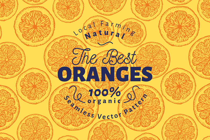Individuais de mesa originais padrão laranja orgânico - TenStickers