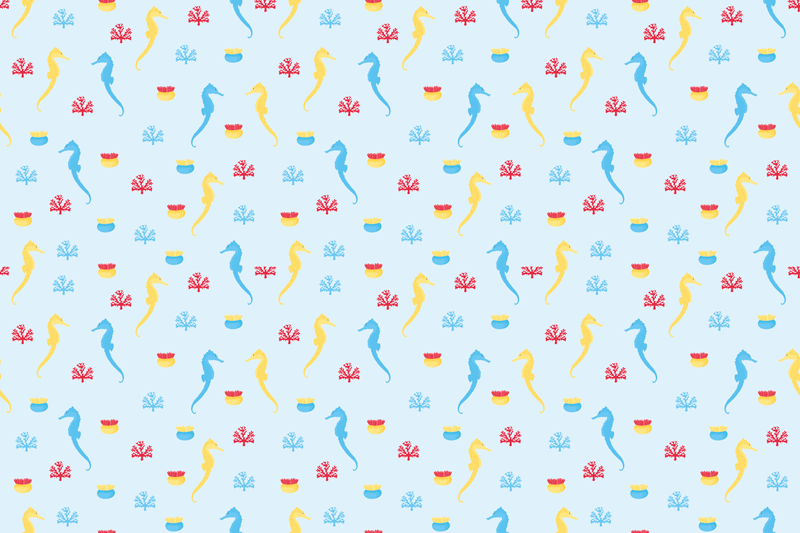 Individuais de mesa originais padrão subaquático colorido - TenStickers