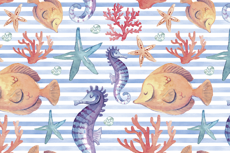 Individuais de mesa marítimos Azulejos com motivos de animais mar - TenStickers