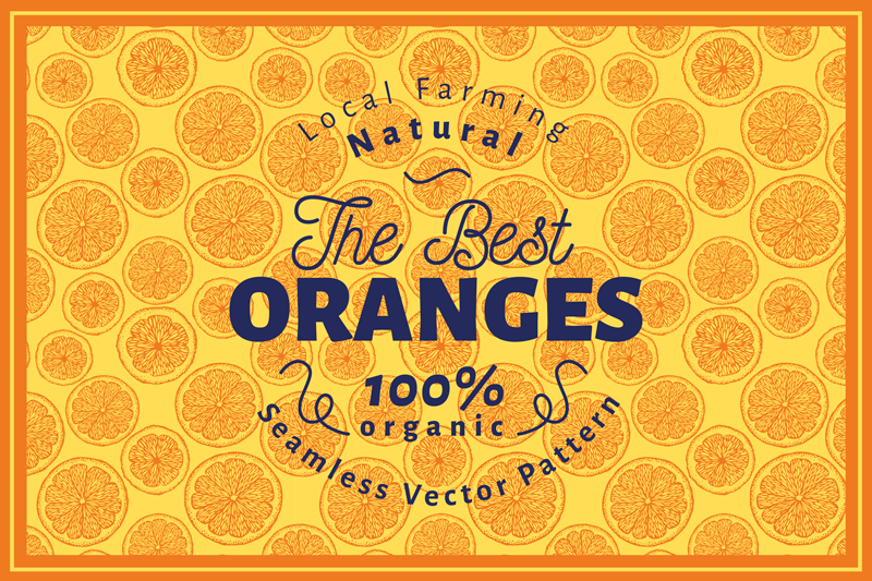 Individuais de mesa originais padrão de fatias de laranja - TenStickers