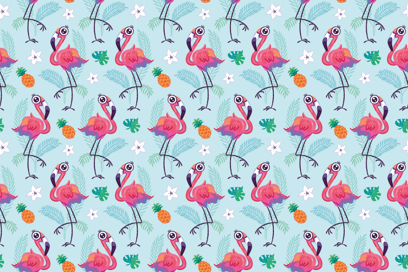 Individuais de mesa originais estampa de flamingo tropical - TenStickers