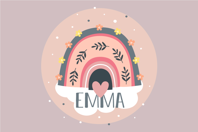 Individuais de mesa infantis com design floral arco-íris - TenStickers