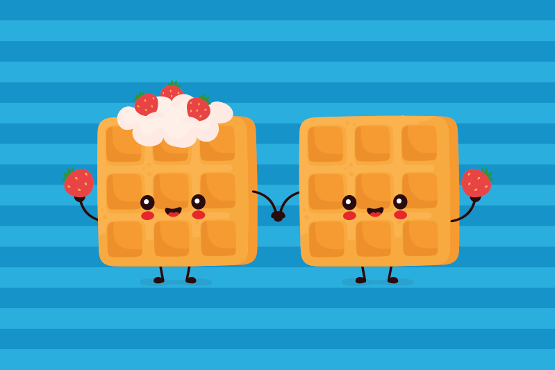 Individuais de mesa infantis amigos felizes de waffle - TenStickers
