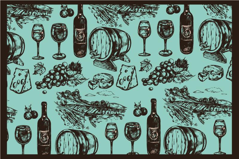 Individuais de mesa originais Tema de vinho - TenStickers