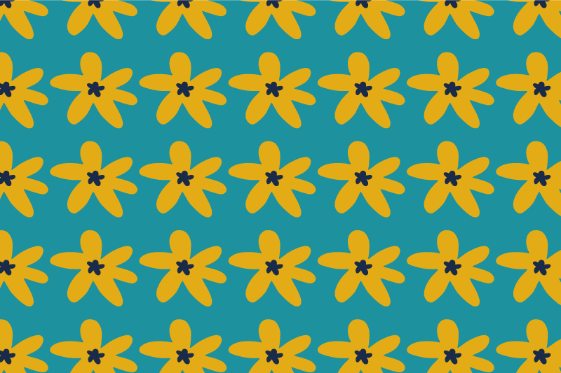 Individuais de mesa modernos com padrão floral vibrante - TenStickers