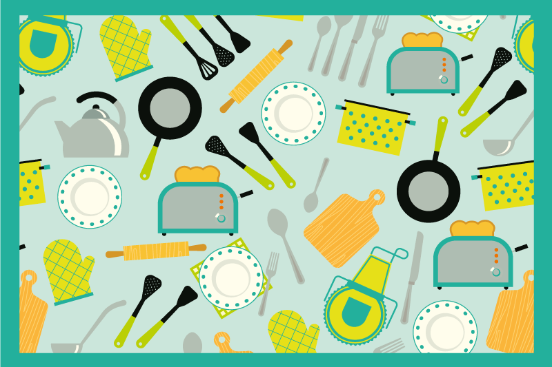 Individuais de mesa originais tema utensílios de cozinha - TenStickers