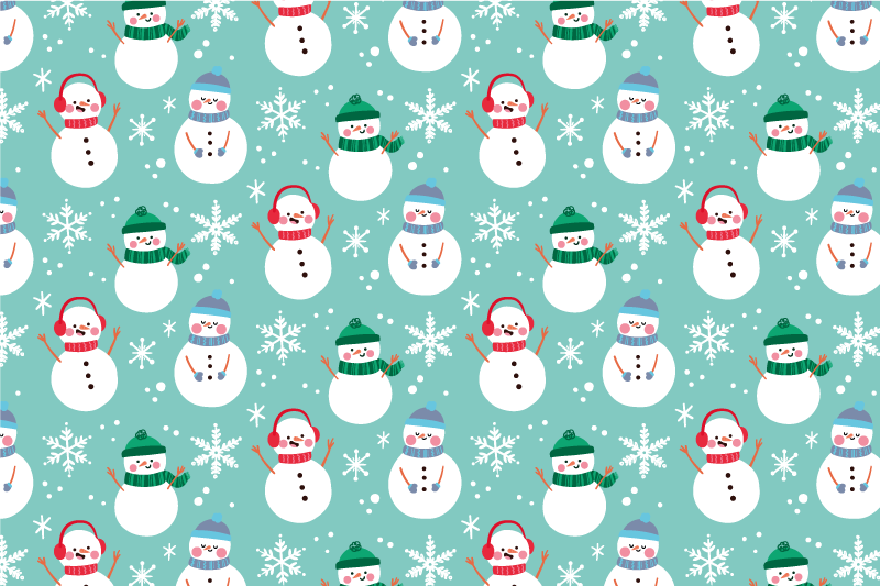 Individuais de mesa de natal padrão de boneco de neve alegre - TenStickers