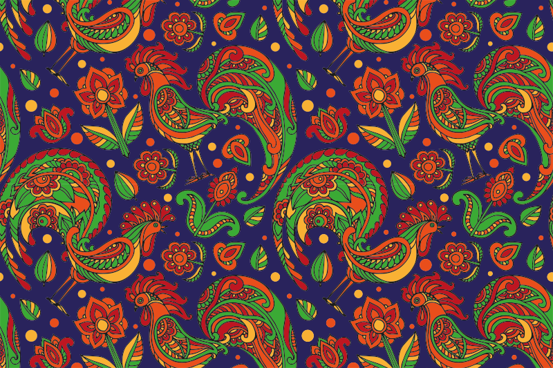 Individuais de mesa originais com padrões florais vibrantes - TenStickers