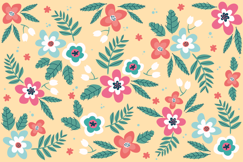 Individuais de mesa originais com design floral - TenStickers