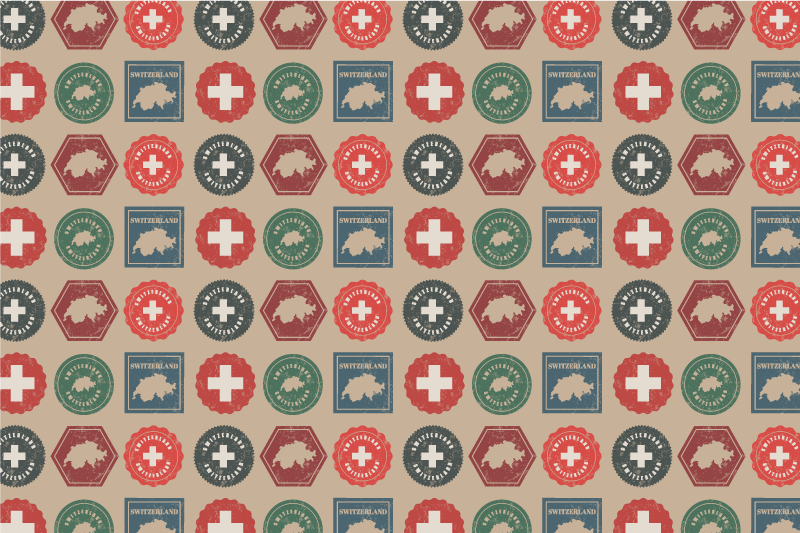 Individuais de mesa originais selos da bandeira da suíça - TenStickers