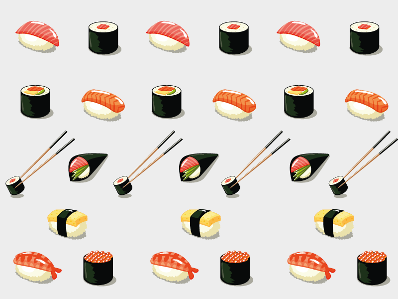 Individuais de mesa originais Sushi - TenStickers