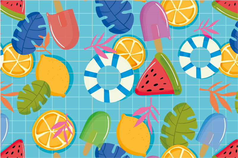 Individuais de mesa infantis frutas e sorvete - TenStickers