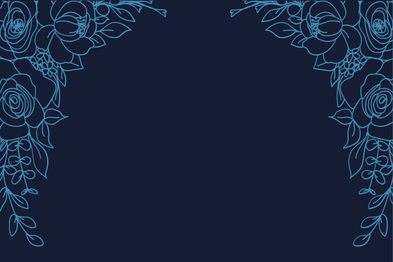 Individuais de mesa elegantes Flores azul marinho - TenStickers