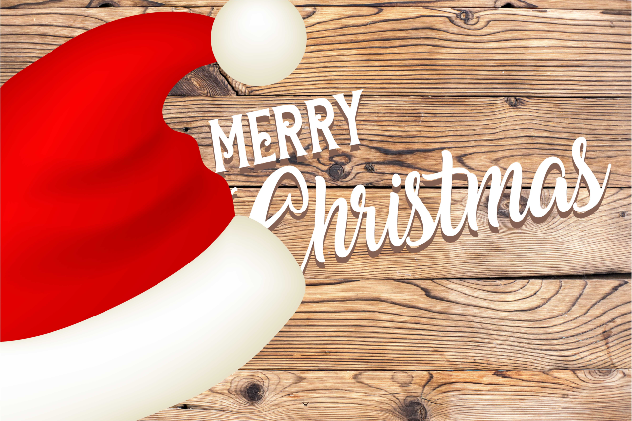 Individuais de mesa de natal com chapéu de papai noel - TenStickers