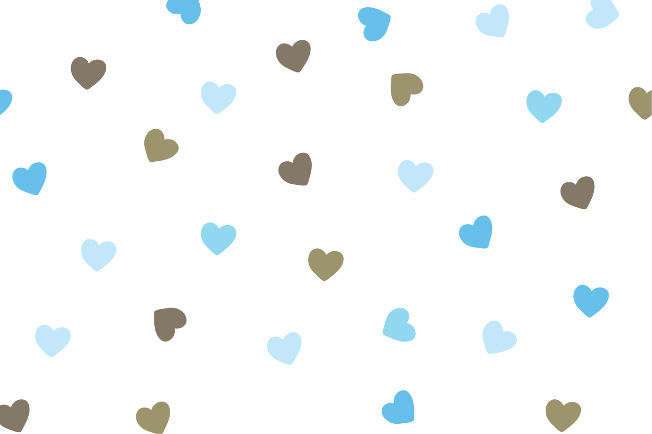 Individuais de mesa retangulares Corações azuis e marrons - TenStickers