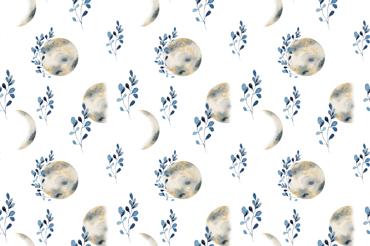 Individuais de mesa originais padrões celestiais da lua - TenStickers