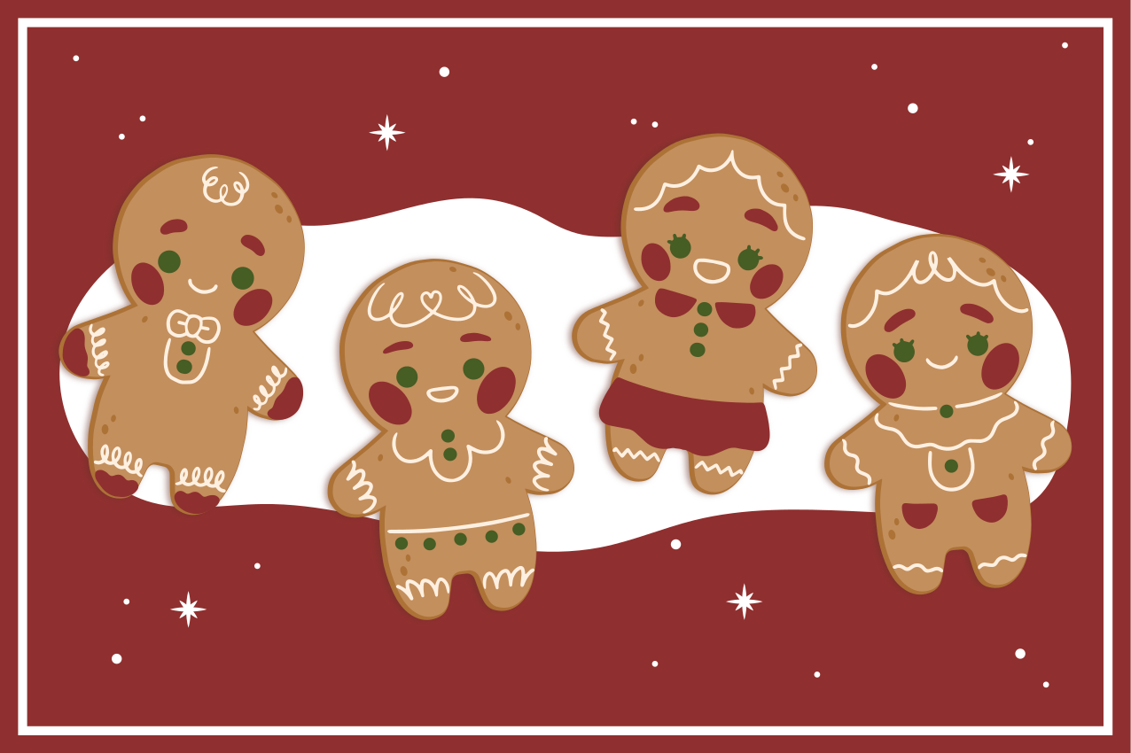 Individuais de mesa de Natal Motivos de biscoito de gengibre - TenStickers