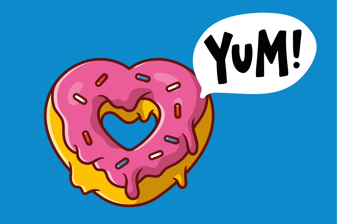 Individuais de mesa para casa Donut de amor fofo com mensagem de  - TenStickers