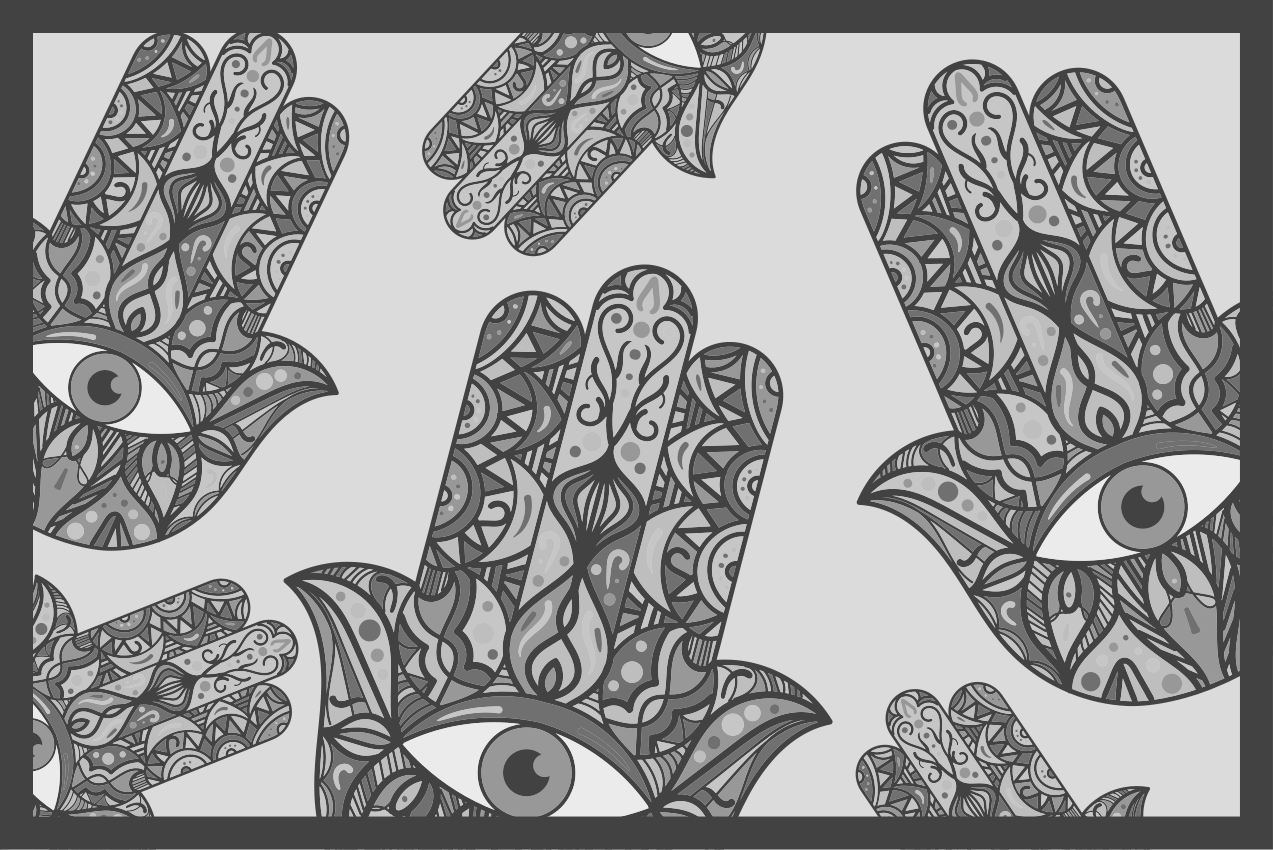 Individuais de mesa originais com padrões de mãos intricados - TenStickers