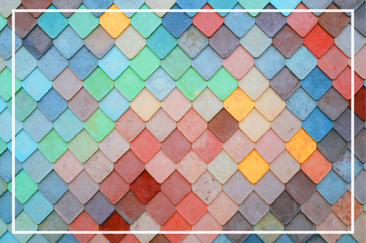 Individuais de mesa de texturas padrão de azulejos coloridos - TenStickers