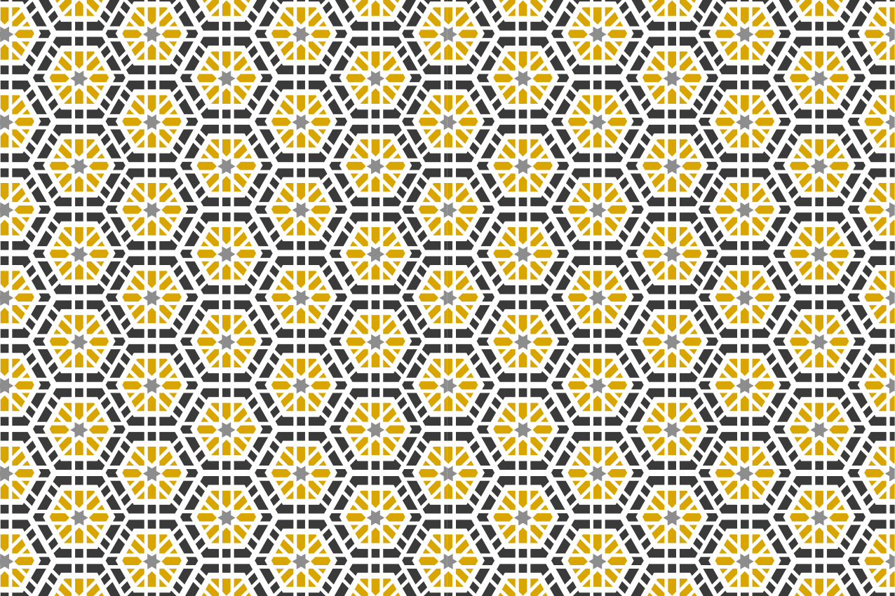 Individuais de mesa modernos Padrão hexagonal amarelo - TenStickers
