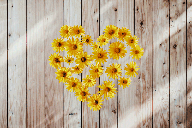 Individuais de mesa originais arranjo floral coração - TenStickers