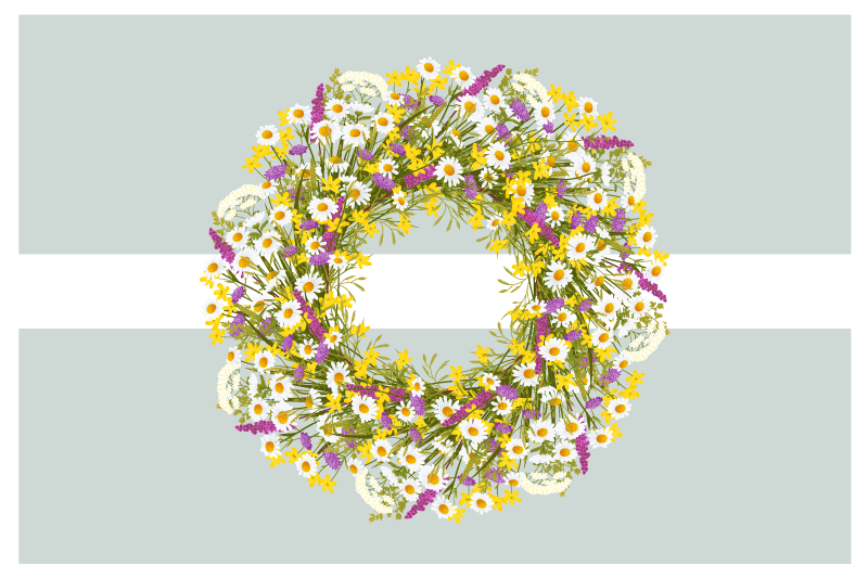 Individuais de mesa originais guirlanda floral - TenStickers